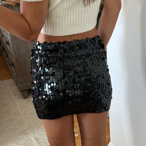 Vintage Delia’s delia*s knit micro mini skirt black sequins sequined XS - Picture 4 of 6